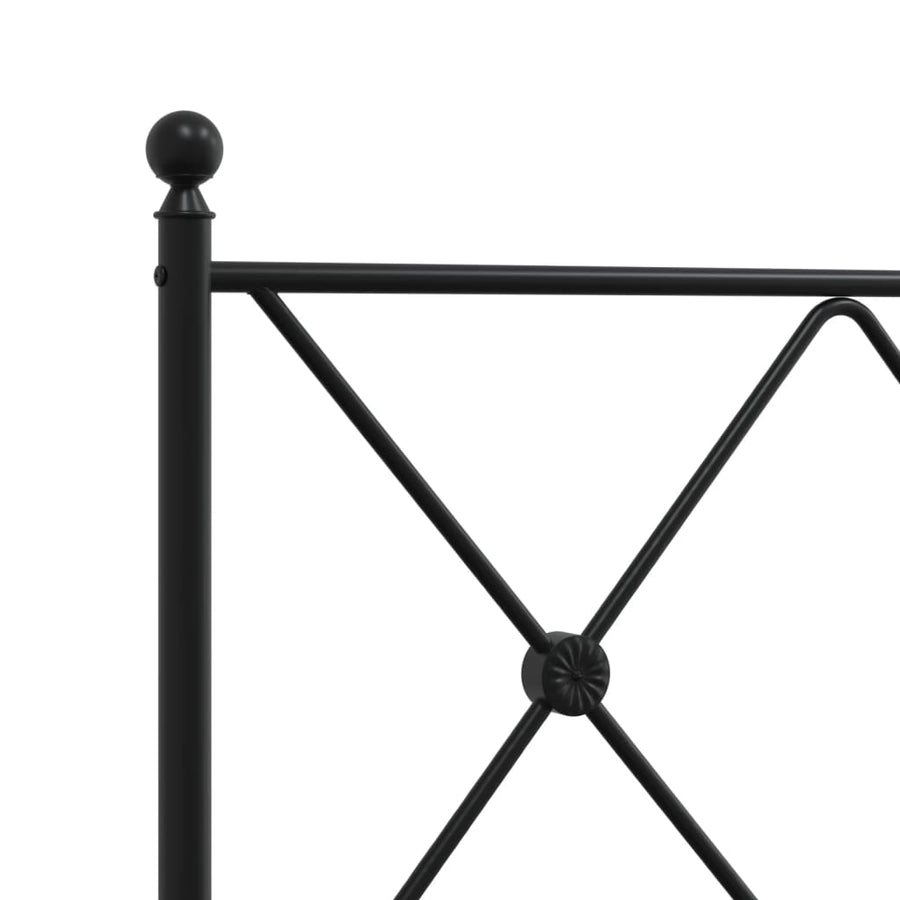 Bedframe met hoofd- en voeteneinde metaal zwart 193x203 cm