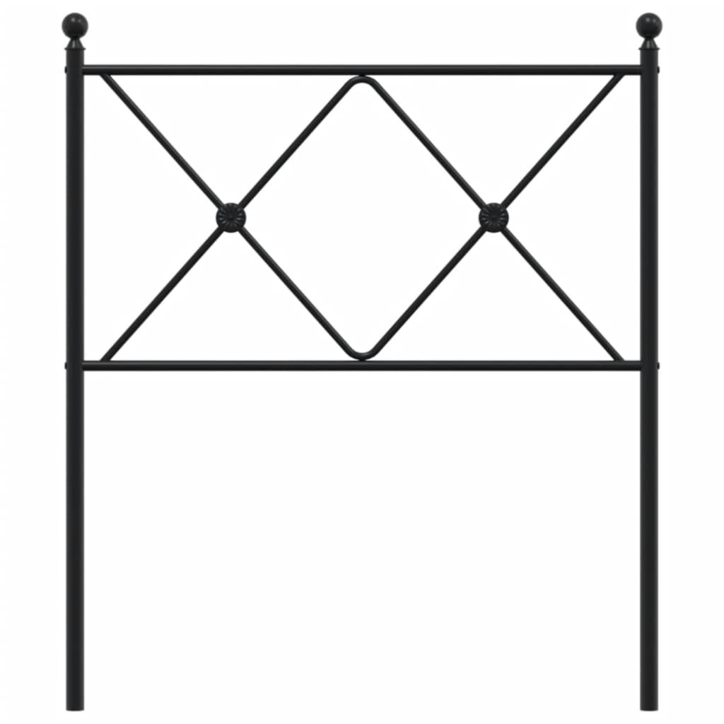 Hoofdbord 80 cm metaal zwart
