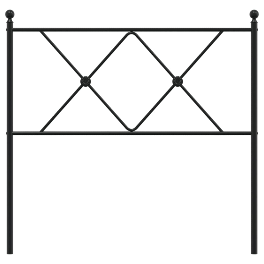Hoofdbord 90 cm metaal zwart