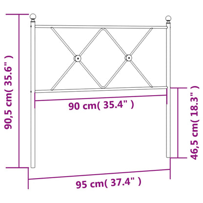 Hoofdbord 90 cm metaal zwart