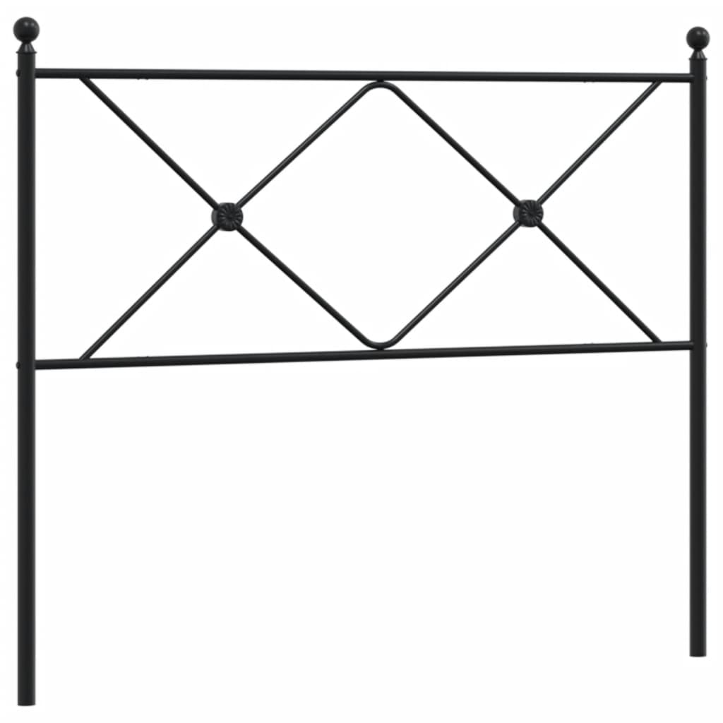 Hoofdbord 107 cm metaal zwart
