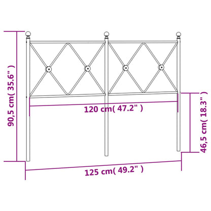 Hoofdbord 120 cm metaal zwart