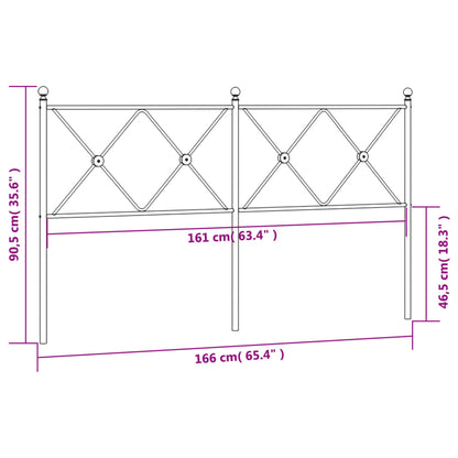 Hoofdbord 160 cm metaal zwart