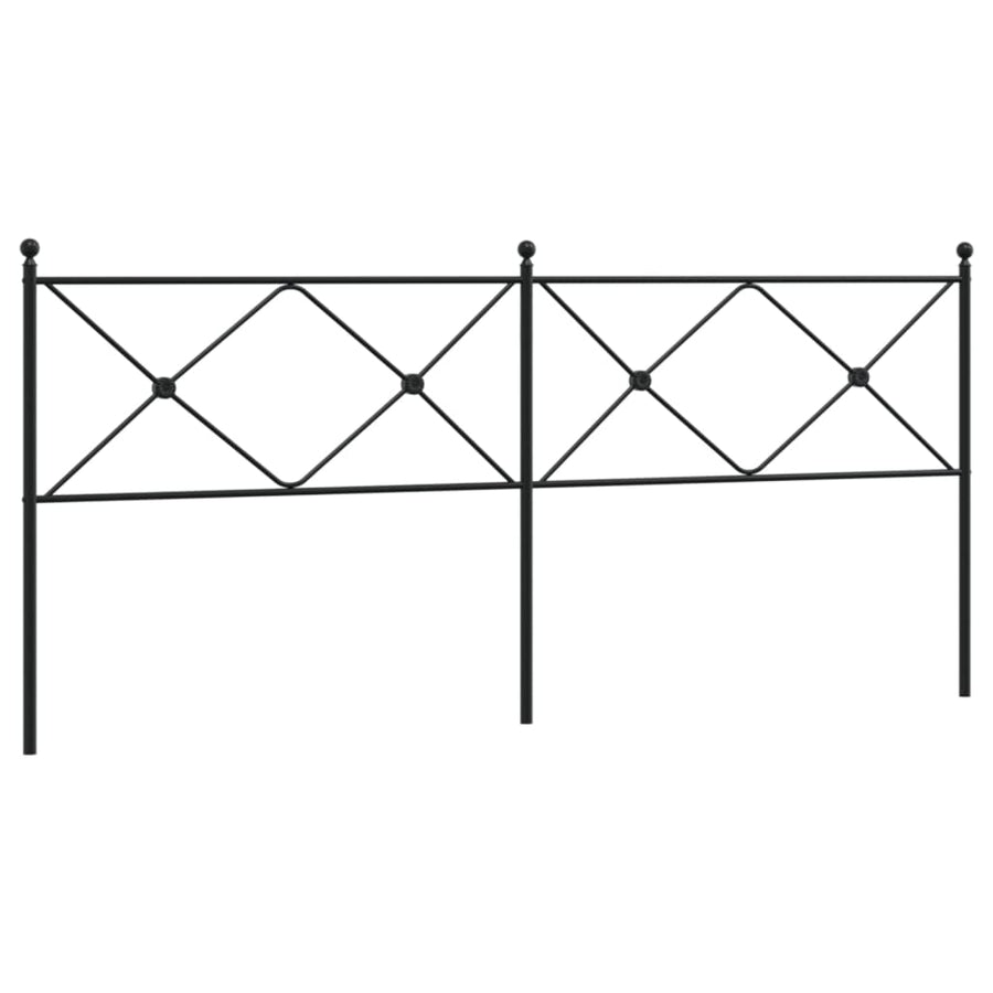 Hoofdbord 193 cm metaal zwart