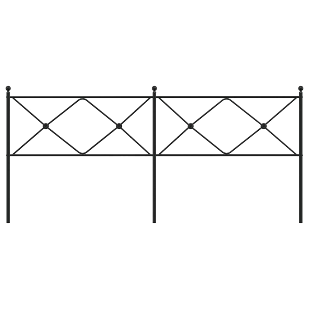 Hoofdbord 193 cm metaal zwart