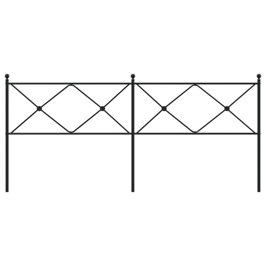 Hoofdbord 193 cm metaal zwart