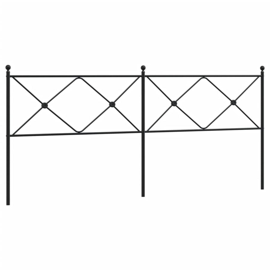 Hoofdbord 200 cm metaal zwart