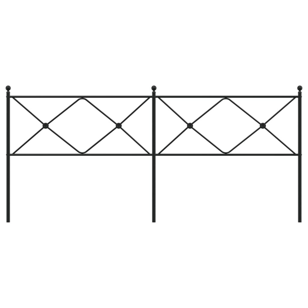 Hoofdbord 200 cm metaal zwart