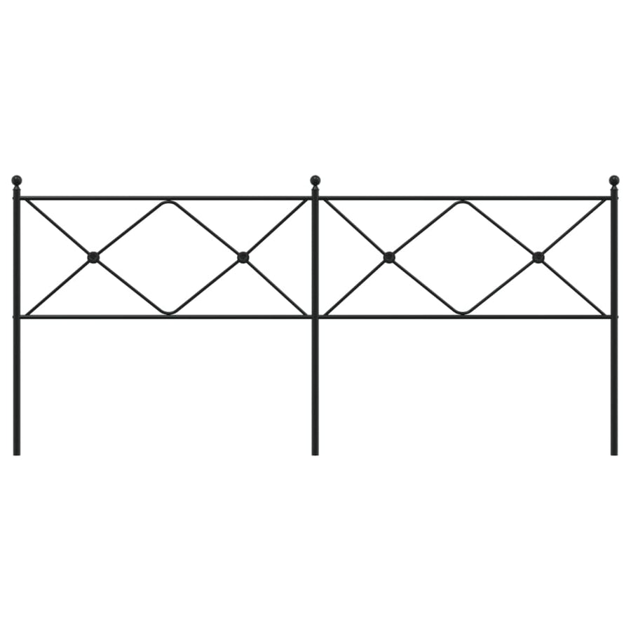 Hoofdbord 200 cm metaal zwart