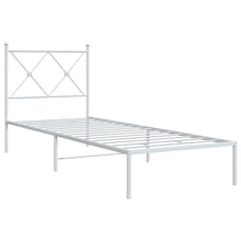 Bedframe met hoofdbord metaal wit 80x200 cm