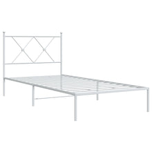Bedframe met hoofdbord metaal wit 90x190 cm