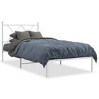 Bedframe metaal wit 90x200 cm met hoofdbord