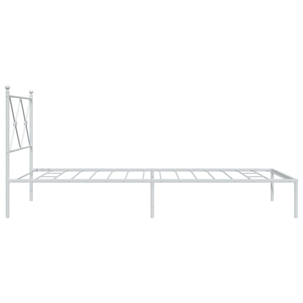 Bedframe met hoofdbord metaal wit 100x190 cm
