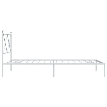 Bedframe met hoofdbord metaal wit 100x190 cm