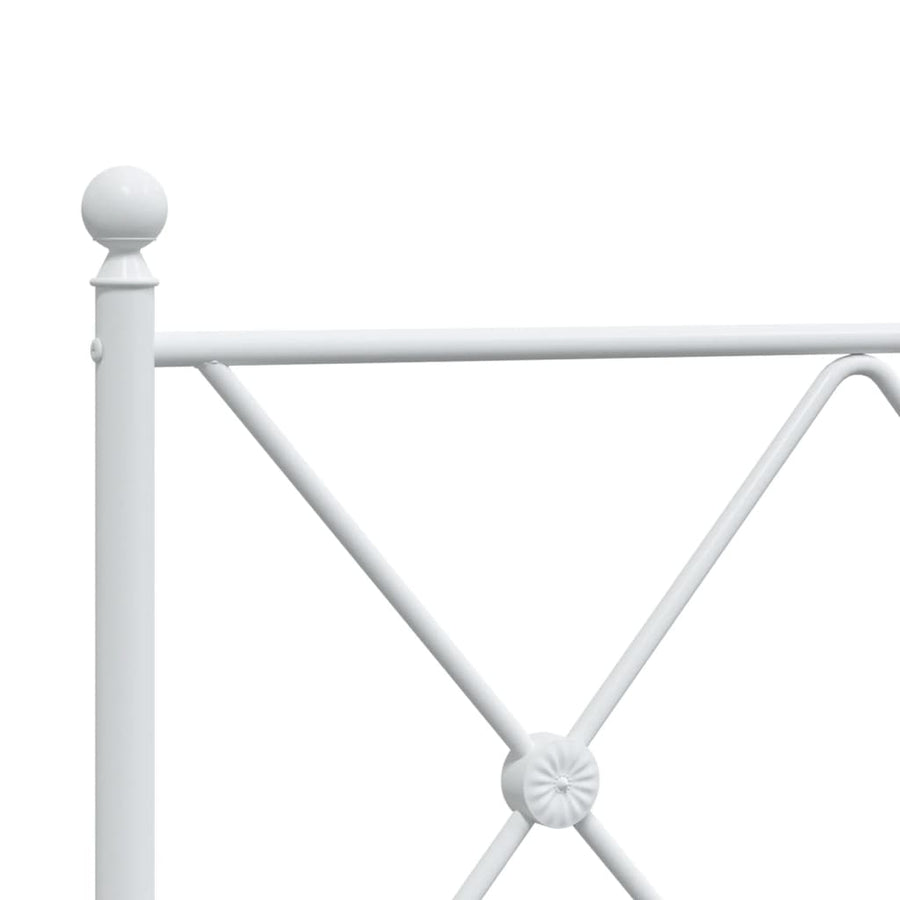 Bedframe met hoofdbord metaal wit 100x190 cm