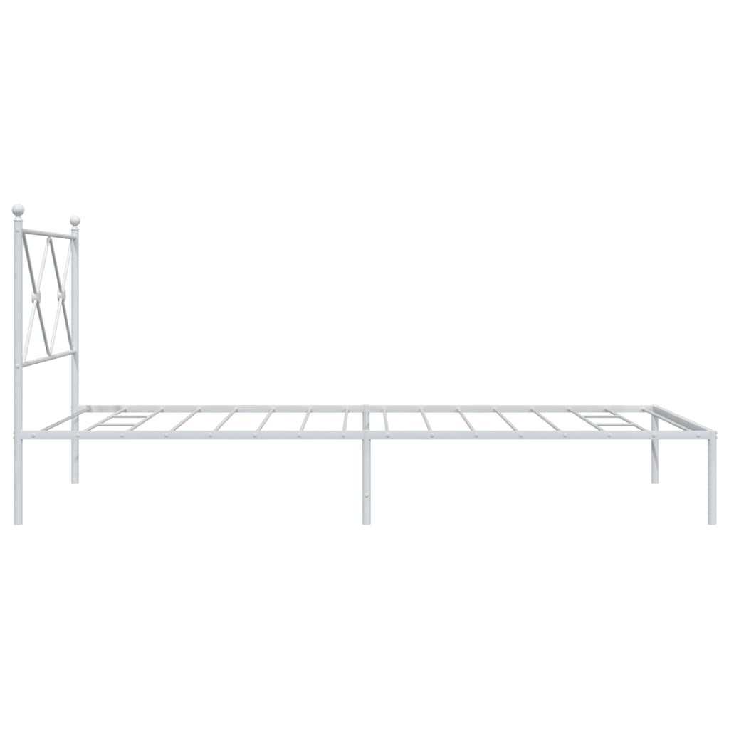 Bedframe met hoofdbord metaal wit 100x200 cm