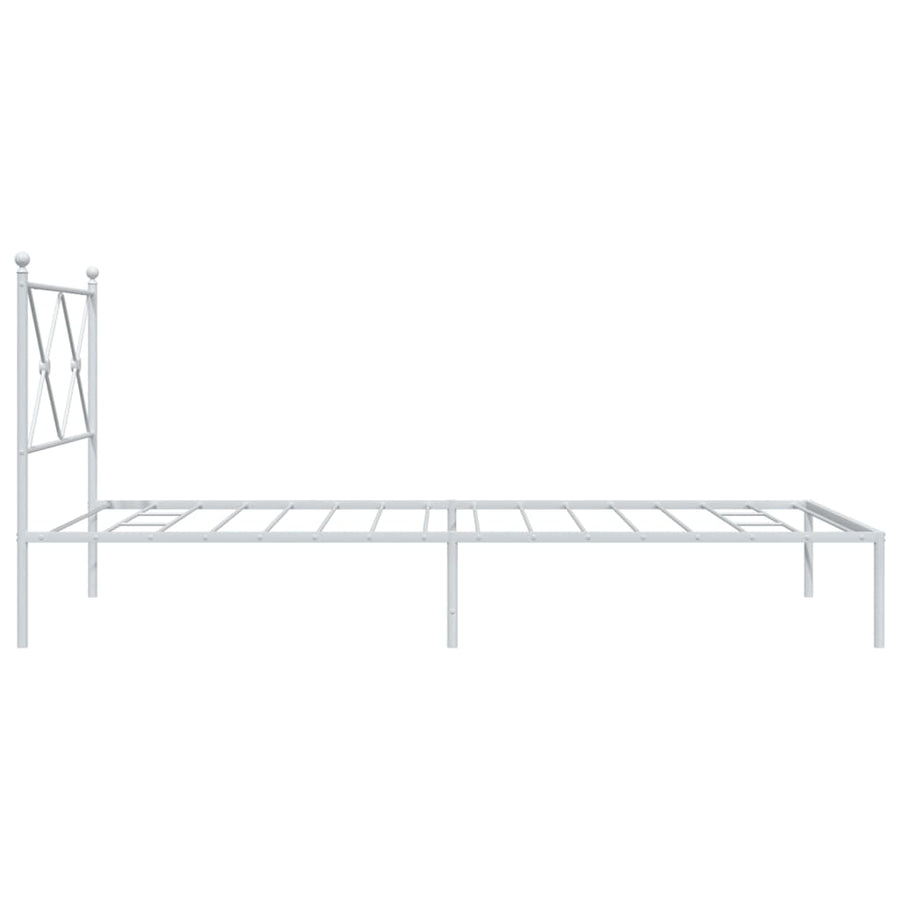 Bedframe met hoofdbord metaal wit 100x200 cm