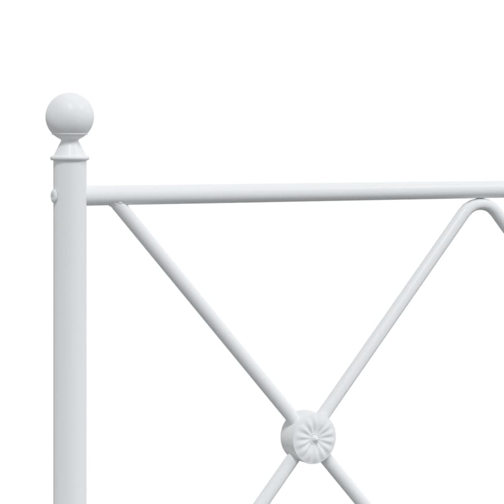 Bedframe met hoofdbord metaal wit 100x200 cm