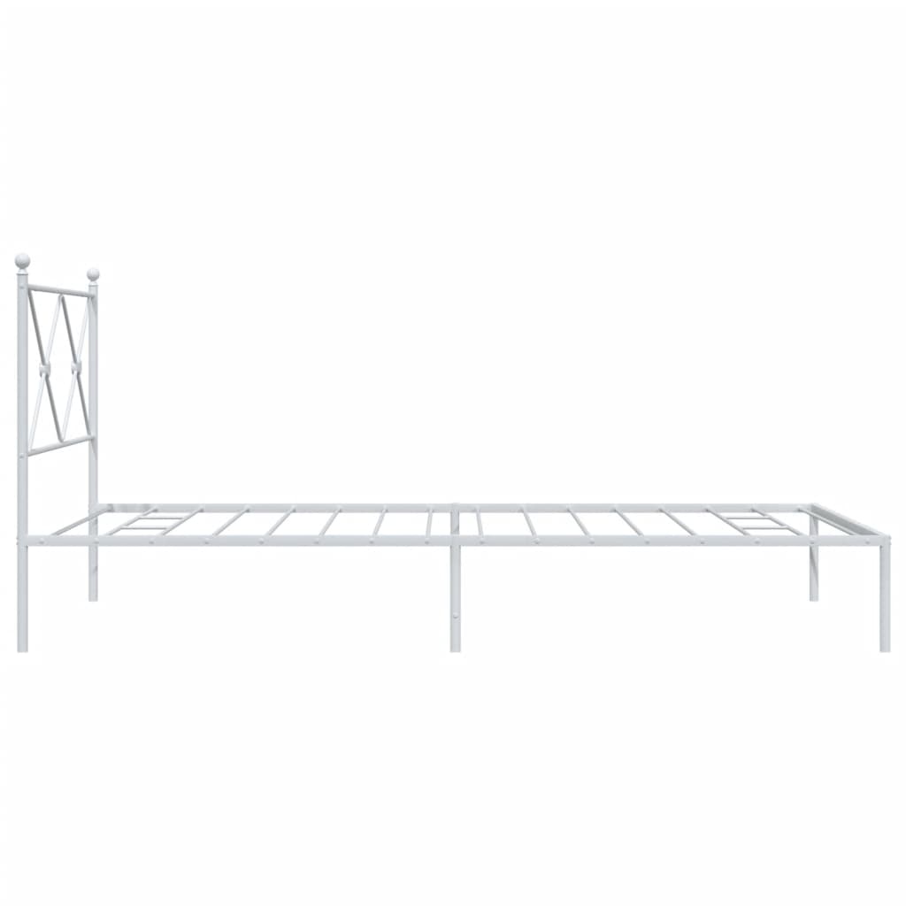 Bedframe met hoofdbord metaal wit 107x203 cm