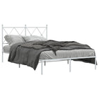 Bedframe metaal wit 120x190 cm met hoofdbord
