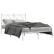 Bedframe metaal wit 120x190 cm met hoofdbord