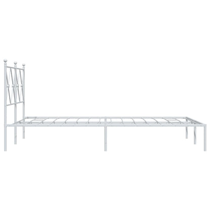 Bedframe met hoofdbord metaal wit 120x200 cm
