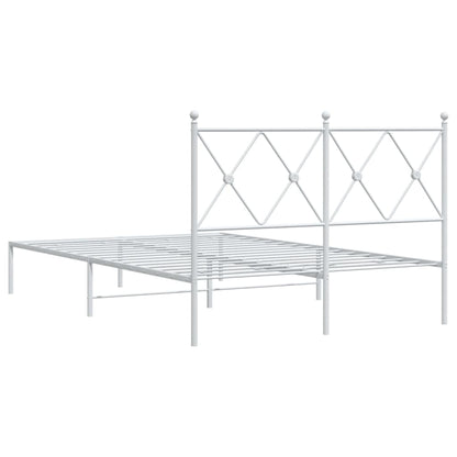 Bedframe met hoofdbord metaal wit 120x200 cm