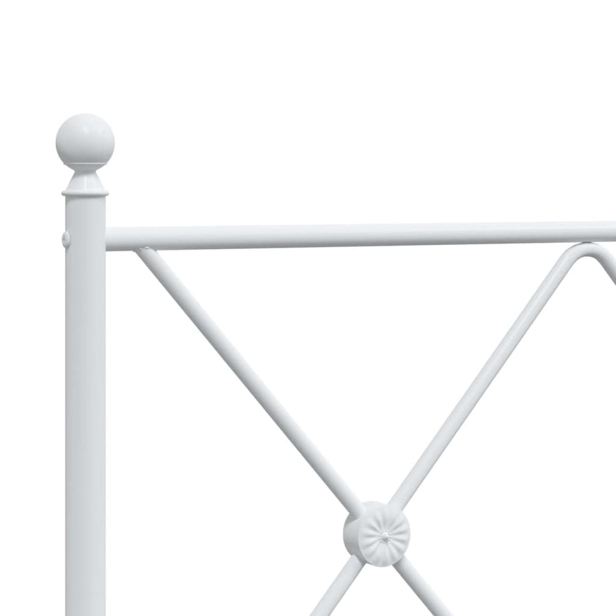 Bedframe met hoofdbord metaal wit 120x200 cm