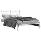 Bedframe metaal wit 120x200 cm met hoofdbord