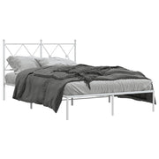 Bedframe metaal wit 120x200 cm met hoofdbord