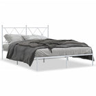 Bedframe metaal wit 135x190 cm met hoofdbord
