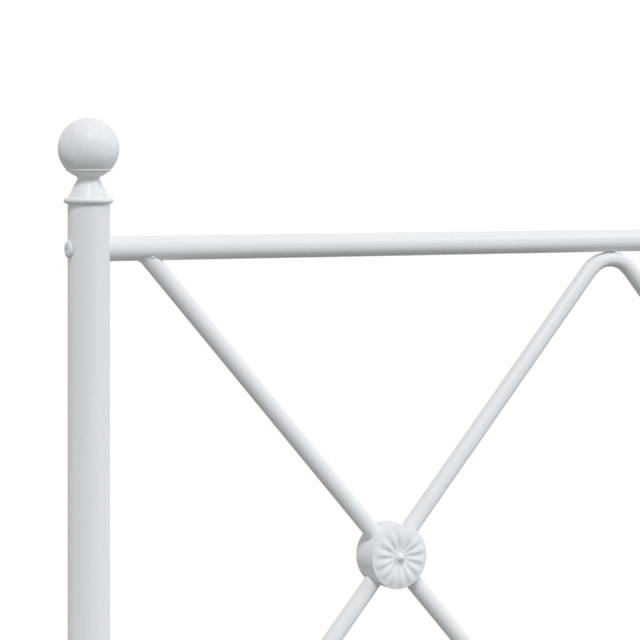 Bedframe met hoofdbord metaal wit 150x200 cm
