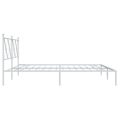 Bedframe met hoofdbord metaal wit 180x200 cm