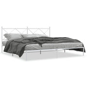 Bedframe metaal wit 193x203 cm met hoofdbord