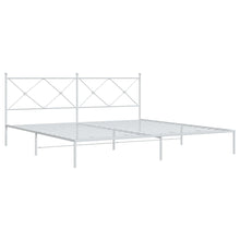 Bedframe met hoofdbord metaal wit 200x200 cm