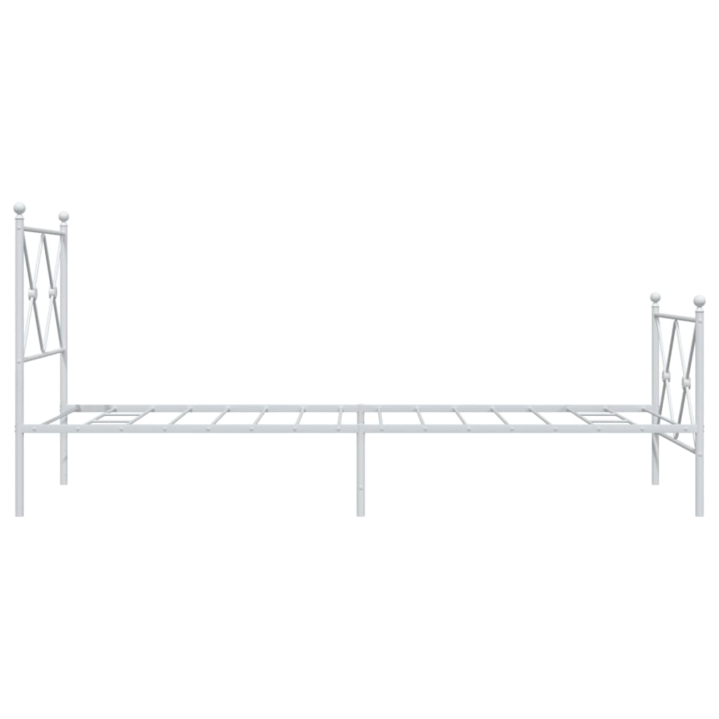 Bedframe met hoofd- en voeteneinde metaal wit 75x190 cm