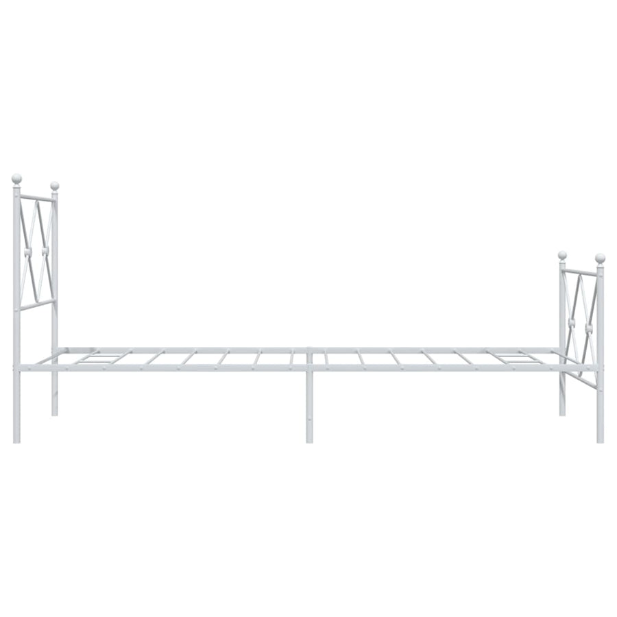 Bedframe met hoofd- en voeteneinde metaal wit 75x190 cm
