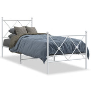Bedframe metaal wit 75x190 cm