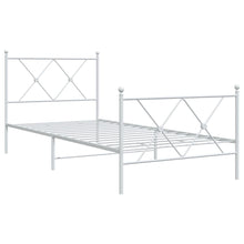 Bedframe met hoofd- en voeteneinde metaal wit 90x190 cm