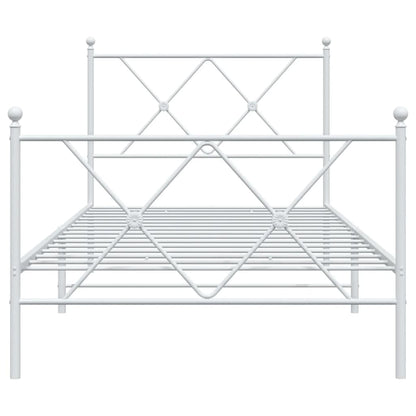 Bedframe met hoofd- en voeteneinde metaal wit 90x190 cm