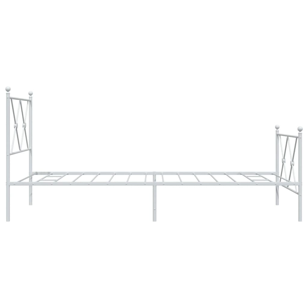 Bedframe met hoofd- en voeteneinde metaal wit 90x190 cm