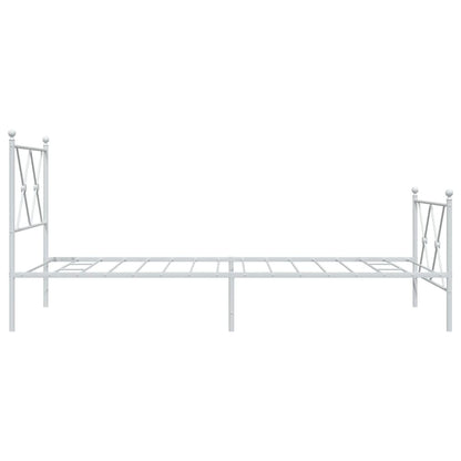 Bedframe met hoofd- en voeteneinde metaal wit 90x190 cm