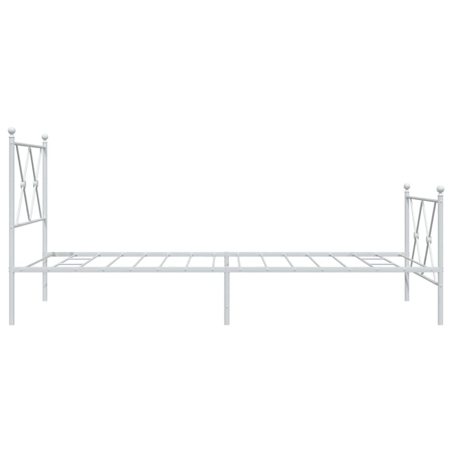 Bedframe met hoofd- en voeteneinde metaal wit 90x190 cm