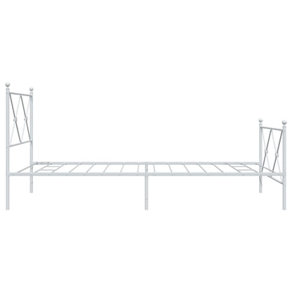 Bedframe met hoofd- en voeteneinde metaal wit 100x190 cm