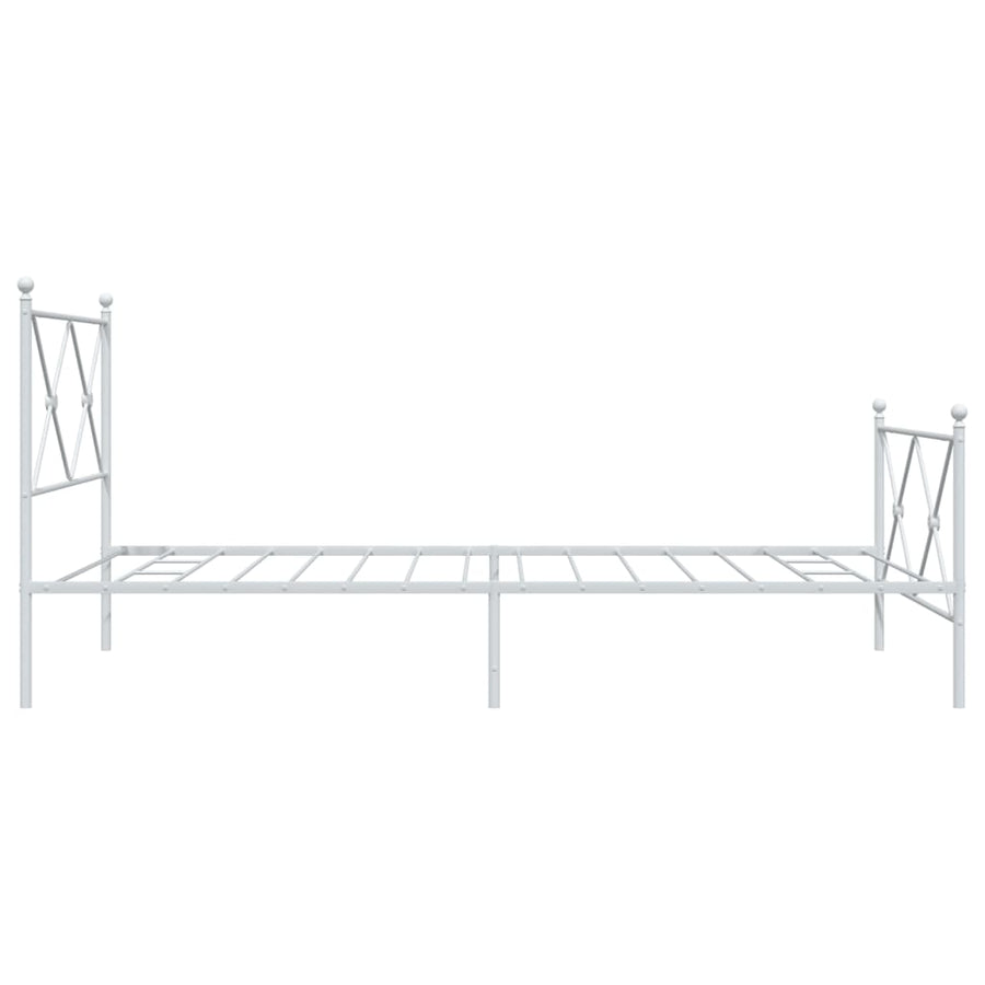 Bedframe met hoofd- en voeteneinde metaal wit 100x190 cm