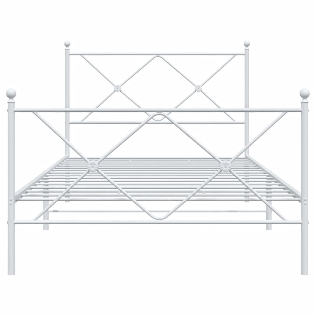 Bedframe met hoofd- en voeteneinde metaal wit 100x200 cm
