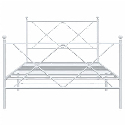 Bedframe met hoofd- en voeteneinde metaal wit 100x200 cm