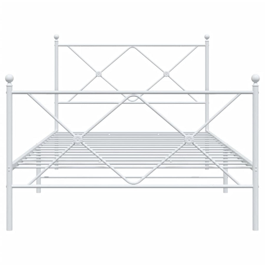 Bedframe met hoofd- en voeteneinde metaal wit 100x200 cm