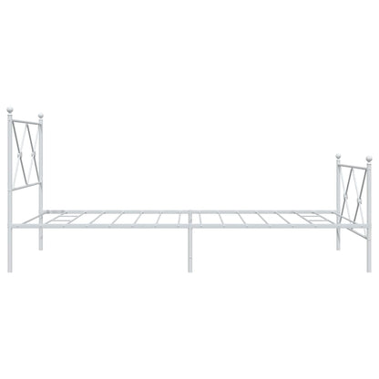 Bedframe met hoofd- en voeteneinde metaal wit 100x200 cm
