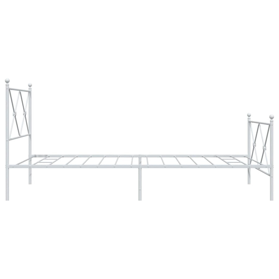 Bedframe met hoofd- en voeteneinde metaal wit 100x200 cm